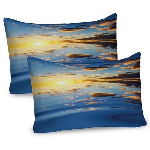Ambesonne Mystic Pillow Sham 2 Pack, Tropical Vivid Scenery, 30"x20", Yellow Blue