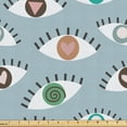 thumbnail image 1 of Ambesonne Mystical Fabric by the Yard Upholstery, Eyes Heart Triangle Circle, 1 Yard, Pale Brown Sea Green, 1 of 5
