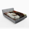 thumbnail image 1 of Ambesonne Myth Fitted Sheet, Creature Dragon, Full Size, Grey Red, 1 of 2