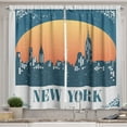thumbnail image 1 of Ambesonne NYC Scene Kitchen Curtains, New York City at Sunset, 55"x45", Petrol Blue Orange, 1 of 1