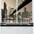 thumbnail image 1 of Ambesonne NYC Scene Kitchen Curtains, Vintage Queensboro Bridge, 55"x45", Grey Mustard, 1 of 1