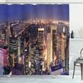 thumbnail image 1 of Ambesonne NYC Shower Curtain, New York Panoramic Aerial Night, 69"Wx84"L, Multicolor, 1 of 3