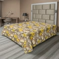 thumbnail image 1 of Ambesonne Narcissus Flat Bedding Sheet Soft Top Sheet, Autumn Romance Floral Art, Queen, Mustard Warm Taupe, 1 of 1