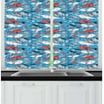 thumbnail image 1 of Ambesonne Narwhal Kitchen Curtains, Underwater Life Pattern, 55"x39", Multicolor, 1 of 3