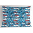 thumbnail image 1 of Ambesonne Narwhal Pillow Sham, Underwater Life Pattern, 26" X 20", Multicolor, 1 of 2