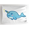 thumbnail image 1 of Ambesonne Narwhal Pillow Sham, Unicorn of the Sea, 36" X 20", Multicolor, 1 of 2