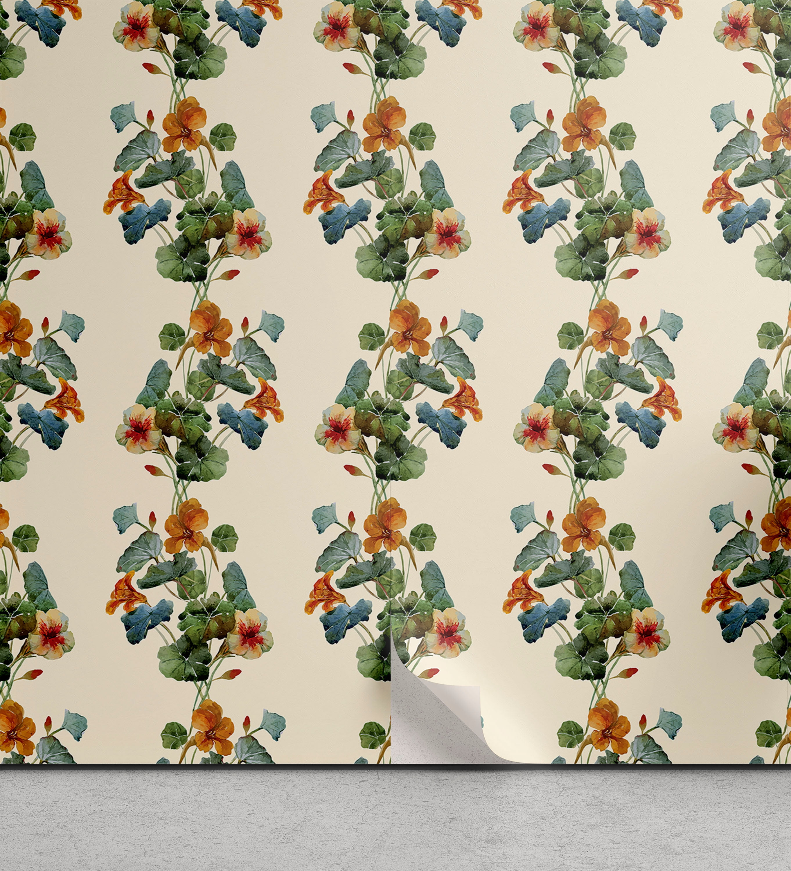 Ambesonne Nasturtium Peel & Stick Wallpaper for Home, Fantasy Jungle
