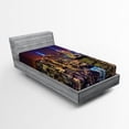 thumbnail image 1 of Ambesonne National Fitted Sheet, Fourth of July Day USA, Twin Size, Purple Yellow, 1 of 2