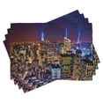 thumbnail image 1 of Ambesonne National Place Mats Set of 4, Fourth of July Day USA, Standard Size, Purple Yellow, 1 of 6