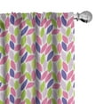 thumbnail image 1 of Ambesonne Natural Curtains, Botanic Leaf Pattern, Pair of 28"x84", Pink Purple Lime Green, 1 of 5