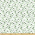 thumbnail image 1 of Ambesonne Natural Fabric by the Yard Upholstery, Flower Branches Pattern, 1 Yard, Pale Green and White, 1 of 5