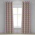 thumbnail image 1 of Ambesonne Natural Grommet Curtain, Botanic Leaf Pattern, 50" x 84", Pink Purple Lime Green, 1 of 6
