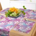 thumbnail image 1 of Ambesonne Natural Table Runner & Placemats, Frangipani Hibiscus Flowers, Placemat 4 pcs + Runner 12"x90", Hot Pink and White, 1 of 2