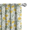 thumbnail image 1 of Ambesonne Nature Window Curtains, Daffodils and Meadow Flowers, Each 28" W x 95" L, Earth Yellow Green and White, 1 of 4