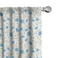 thumbnail image 1 of Ambesonne Nature Window Curtains, Field Flowers Swirls, Each 28" W x 84" L, Blue Reseda Green, 1 of 5