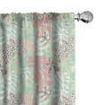 thumbnail image 1 of Ambesonne Nature Window Curtains, Pastel Tone Leaf Coral Look, Each 28" W x 63" L, Mint Green Pink and Peach, 1 of 4