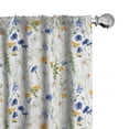 thumbnail image 1 of Ambesonne Nature Window Curtains, Poppies Daisies Rural, Each 28" W x 84" L, Pale Green Yellow Blue, 1 of 5