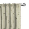 thumbnail image 1 of Ambesonne Nature Window Curtains, Retro Vintage Abstract Leaf, Each 28" W x 84" L, Grey Yellow and Green Brown, 1 of 4