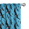 thumbnail image 1 of Ambesonne Nature Window Curtains, Tropical Frigate Birds Print, Each 28" W x 63" L, Sky Blue Scarlet Black, 1 of 4