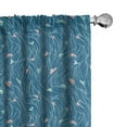 thumbnail image 1 of Ambesonne Nature Window Curtains, Waves and Ships Cartoon, Each 28" W x 95" L, Petrol Blue Jade Green, 1 of 5