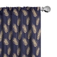 thumbnail image 1 of Ambesonne Nature Window Curtains, Wheat Branches Abstract Art, Each 28" W x 63" L, Dark Indigo and Tan, 1 of 3