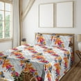 thumbnail image 1 of Ambesonne Nature Abstract Fitted & Flat Sheet with Shams 4 Pcs Set, Autumn Symphony, King, Orange Grey Dark Coral, 1 of 1