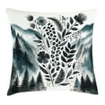 thumbnail image 1 of Ambesonne Nature Art Throw Pillow Cushion Cover, Mountains Nordic Floral, 36" X 36", Dark Petrol Blue White, 1 of 2