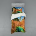 thumbnail image 1 of Ambesonne Nature Bedding Set 3 Pcs, Idyllic Autumn Season, Twin, Green Amber, 1 of 3