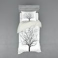 thumbnail image 1 of Ambesonne Nature Bedding Set 3 Pcs, Old Withered Oak Leaf, Twin XL, Charcoal Grey White, 1 of 2
