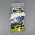 thumbnail image 1 of Ambesonne Nature Bedding Set 3 Pcs, Pathway to Forest Alps, Twin, Green White Blue, 1 of 3