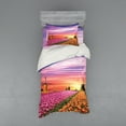 thumbnail image 1 of Ambesonne Nature Bedding Set 3 Pcs, Scenic Tulip Fields, Twin, Orange Pink Purple, 1 of 2
