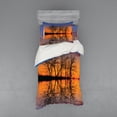 thumbnail image 1 of Ambesonne Nature Bedding Set 3 Pcs, Sunset by Lake View, Twin XL, Multicolor, 1 of 2