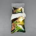 thumbnail image 1 of Ambesonne Nature Bedding Set 3 Pcs, Wooden House by the Lake, Twin, Multicolor, 1 of 2