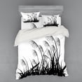 thumbnail image 1 of Ambesonne Nature Bedding Set 4 Pcs, Bushes Wild Field, Queen, White Black, 1 of 2