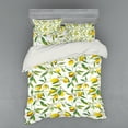 thumbnail image 1 of Ambesonne Nature Bedding Set 4 Pcs, Lemon Woody Romantic, Queen, Fern Green Yellow White, 1 of 2