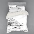 thumbnail image 1 of Ambesonne Nature Bedding Set 4 Pcs, Pine Forest Countryside, Queen, Black White, 1 of 3