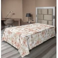 thumbnail image 1 of Ambesonne Nature Call Flat Bedding Sheet Soft Top Sheet, Hibiscus in Autumn Art, Twin XL, Peach Taupe Grey White, 1 of 1