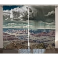 thumbnail image 1 of Ambesonne Nature Curtains 2 Panel Set, Clouds on Grand Canyon, 108" x 84", White Brown, 1 of 3