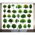 thumbnail image 1 of Ambesonne Nature Curtains 2 Panel Set, Pines Planes Bushes Tree, 108" x 63", White and Green, 1 of 3