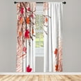 thumbnail image 1 of Ambesonne Nature Curtains, Autumn Maple Leaves Print, Pair of 28"x84", Pale Ruby, 1 of 2