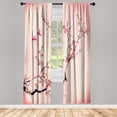 thumbnail image 1 of Ambesonne Nature Curtains, Birds Cherry Branches Style, Pair of 28"x63", Pastel Pink, 1 of 2