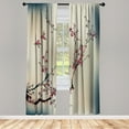 thumbnail image 1 of Ambesonne Nature Curtains, Birds Cherry Branches Style, Pair of 28"x84", Dried Rose, 1 of 2