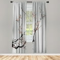 thumbnail image 1 of Ambesonne Nature Curtains, Birds Cherry Branches Style, Pair of 28"x95", Dark Eggshell, 1 of 2