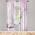 thumbnail image 1 of Ambesonne Nature Curtains, Birds Cherry Branches Style, Pair of 28"x95", Pale Pink, 1 of 2
