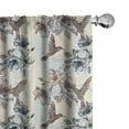 thumbnail image 1 of Ambesonne Nature Curtains, Birds Hibiscus Flowers, Pair of 28"x95", Teal Brown, 1 of 5