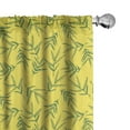 thumbnail image 1 of Ambesonne Nature Curtains, Cinchone Illustration Print, Pair of 28"x84", Peacock Green Mustard, 1 of 1