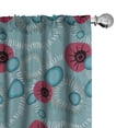 thumbnail image 1 of Ambesonne Nature Curtains, Circular Floral Motifs Plot, Pair of 28"x84", Dark Pink and Sea Blue, 1 of 1