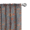 thumbnail image 1 of Ambesonne Nature Curtains, Doodle Birds Flowers, Pair of 28"x95", Multicolor, 1 of 5