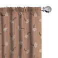 thumbnail image 1 of Ambesonne Nature Curtains, Flowers Leaves Boho Plot, Pair of 28"x63", Persian Orange and Champagne, 1 of 4