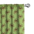 thumbnail image 1 of Ambesonne Nature Curtains, Hand-Drawn Style Flowers, Pair of 28"x63", Apple Green Sand Brown, 1 of 4